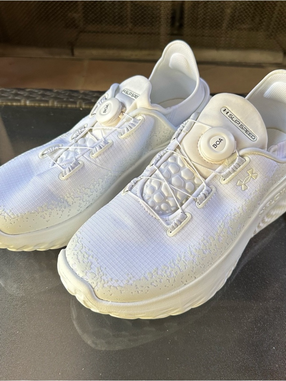 Under Armour SlipSpeed White Mega BOA Unisex Men 10 Women 11.5 Running Shoe